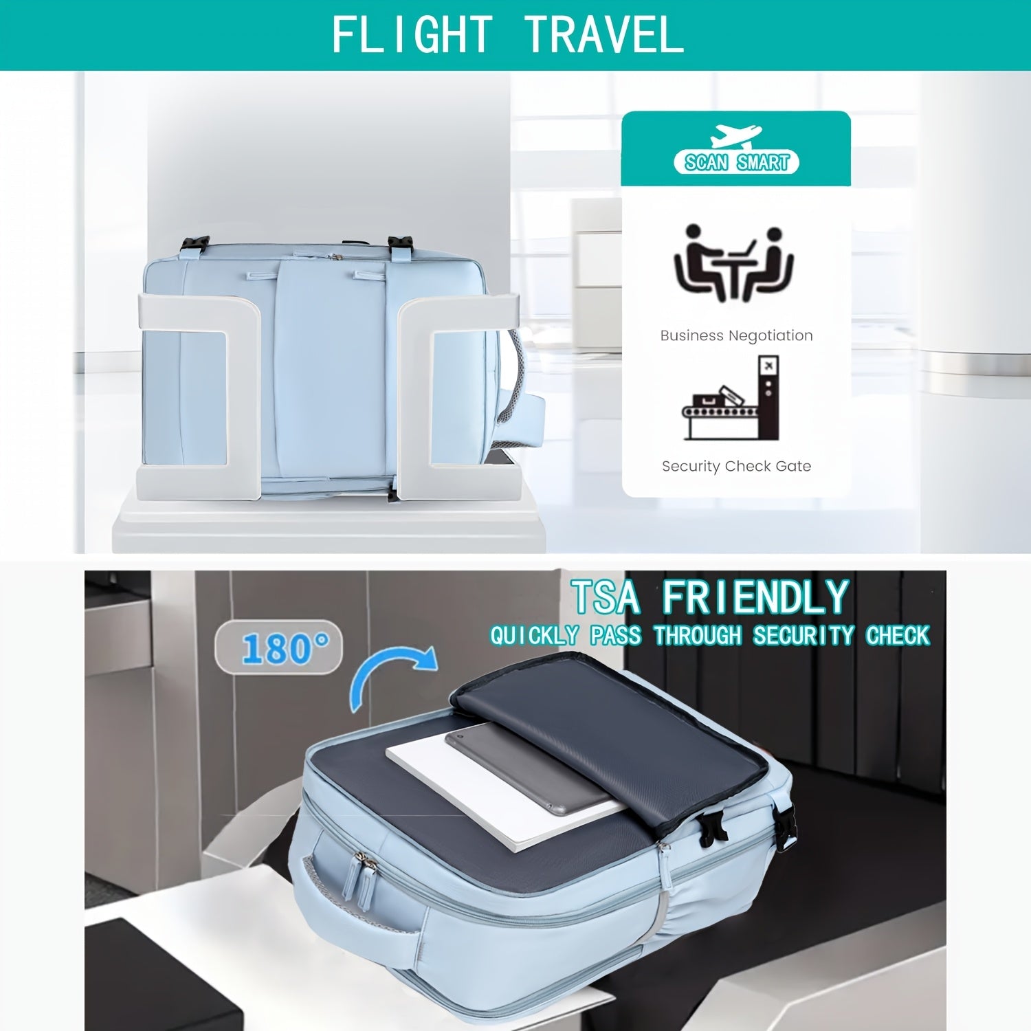 Travel Backpack with Shoe Compartment, Laptop Compartment, and Adjustable Straps