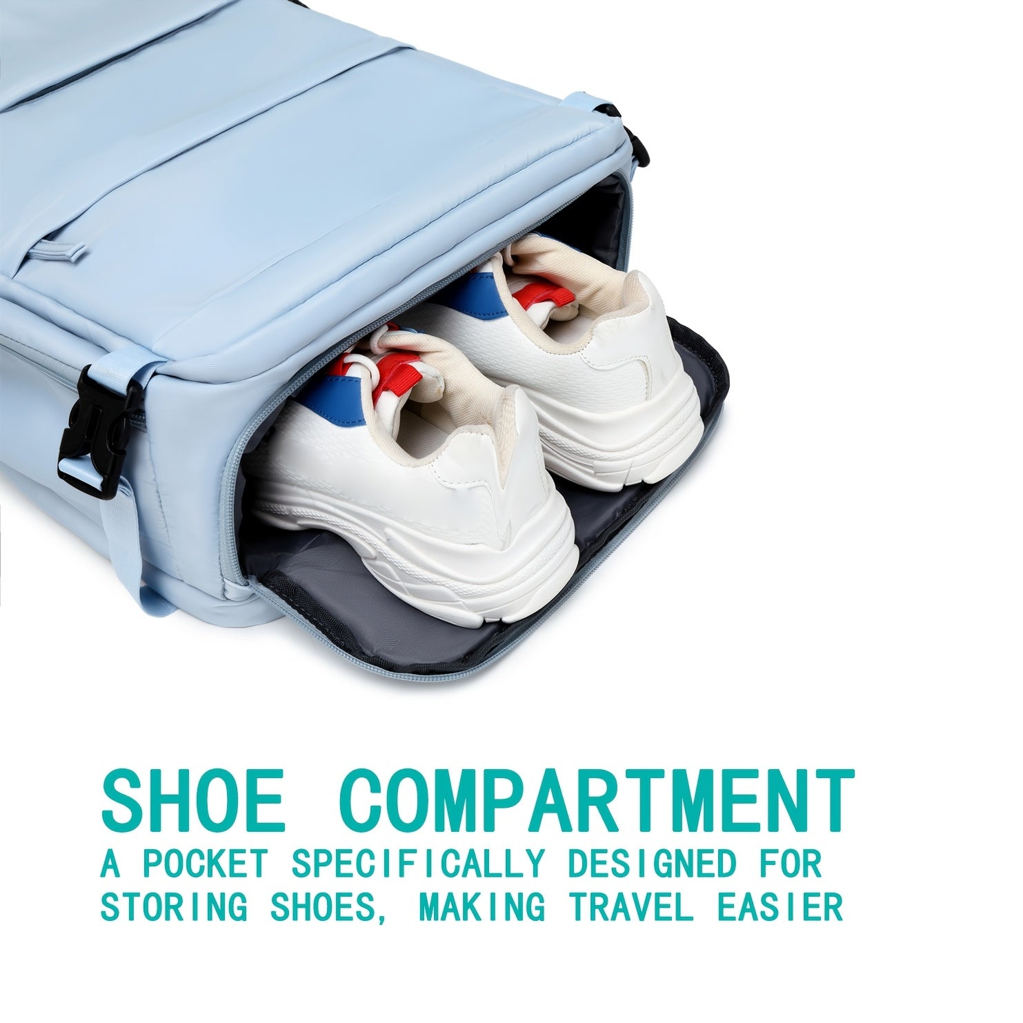 Travel Backpack with Shoe Compartment, Laptop Compartment, and Adjustable Straps