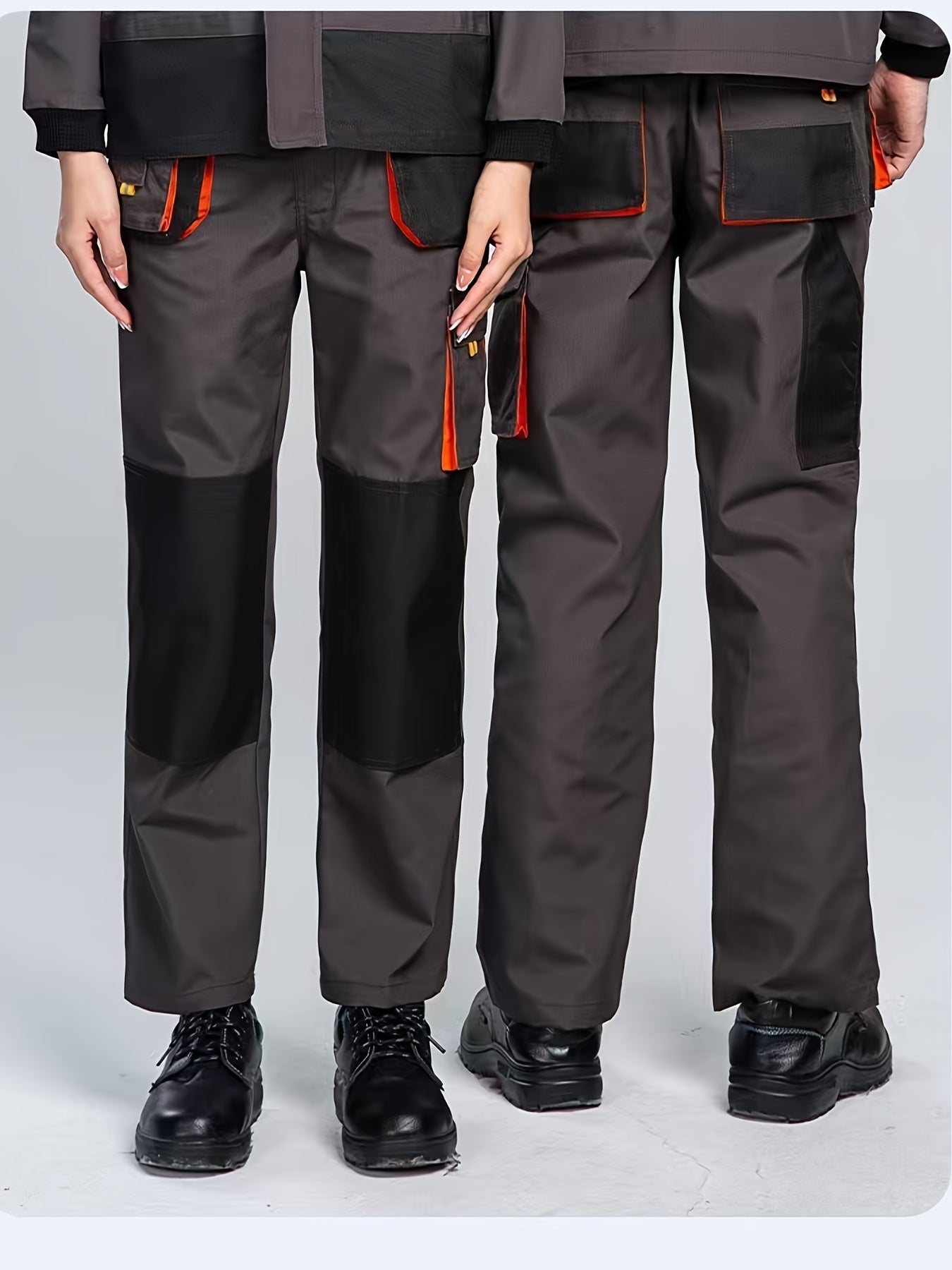 Men's Heavy-Duty Work Pants with Reinforced Design and Large Pockets
