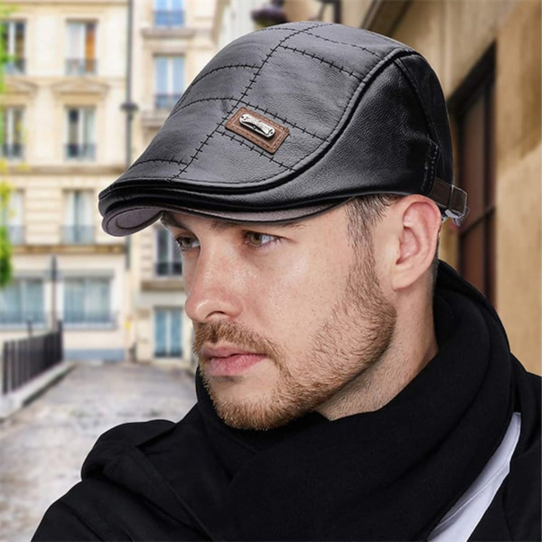 Lennart Faux Leather Beanie for Men