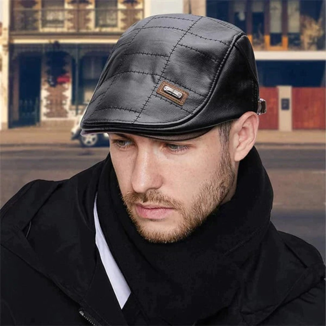 Lennart Faux Leather Beanie for Men