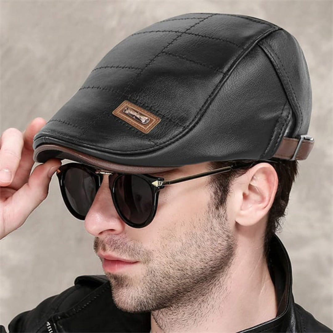 Lennart Faux Leather Beanie for Men