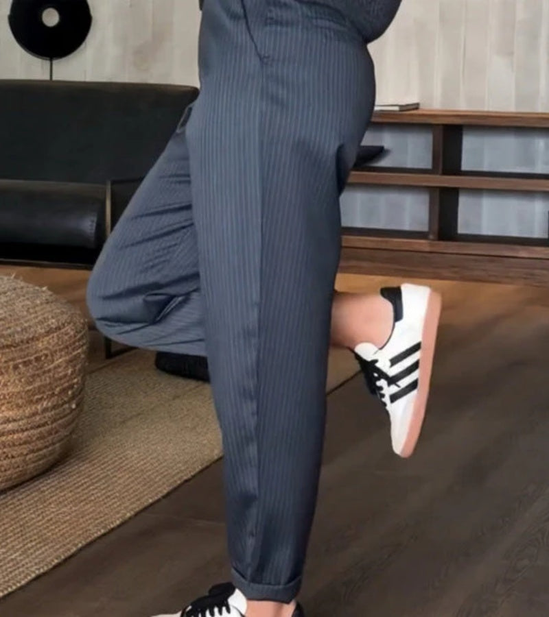 Mathilda Striped Pants for a Slim Silhouette for Women