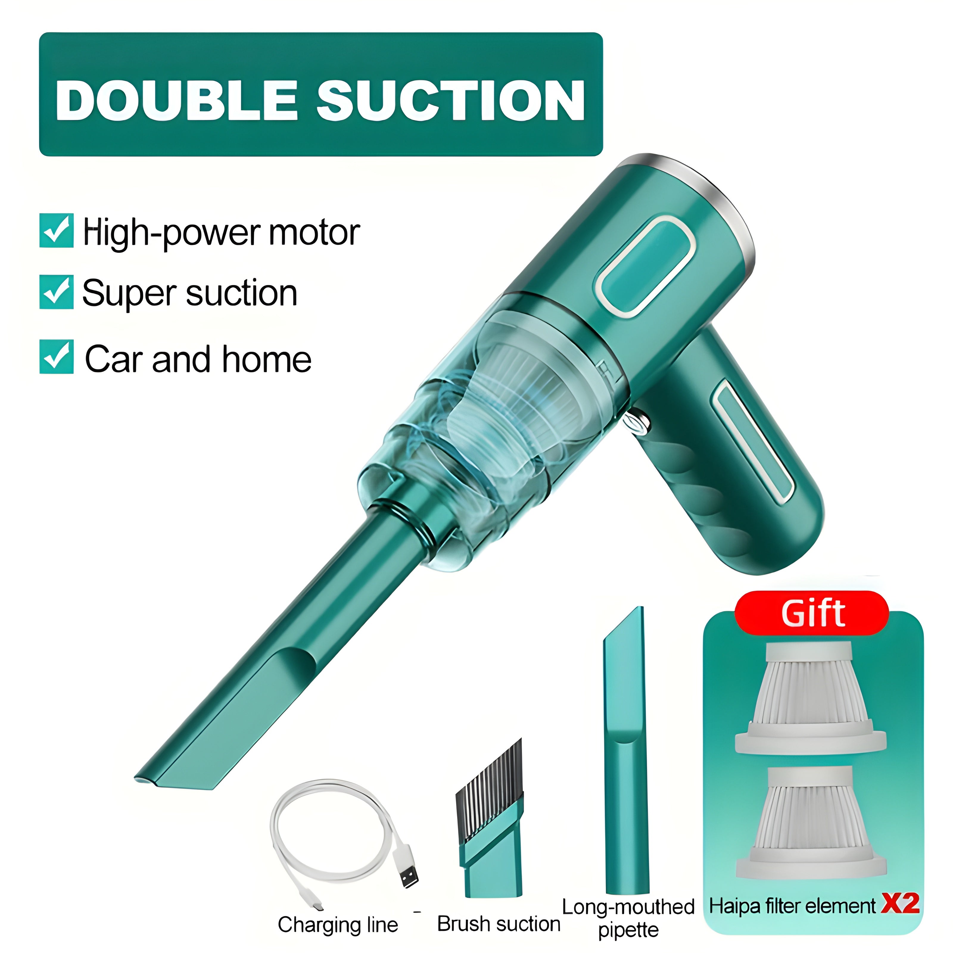 Rechargeable Portable Home and Car Vacuum Cleaner