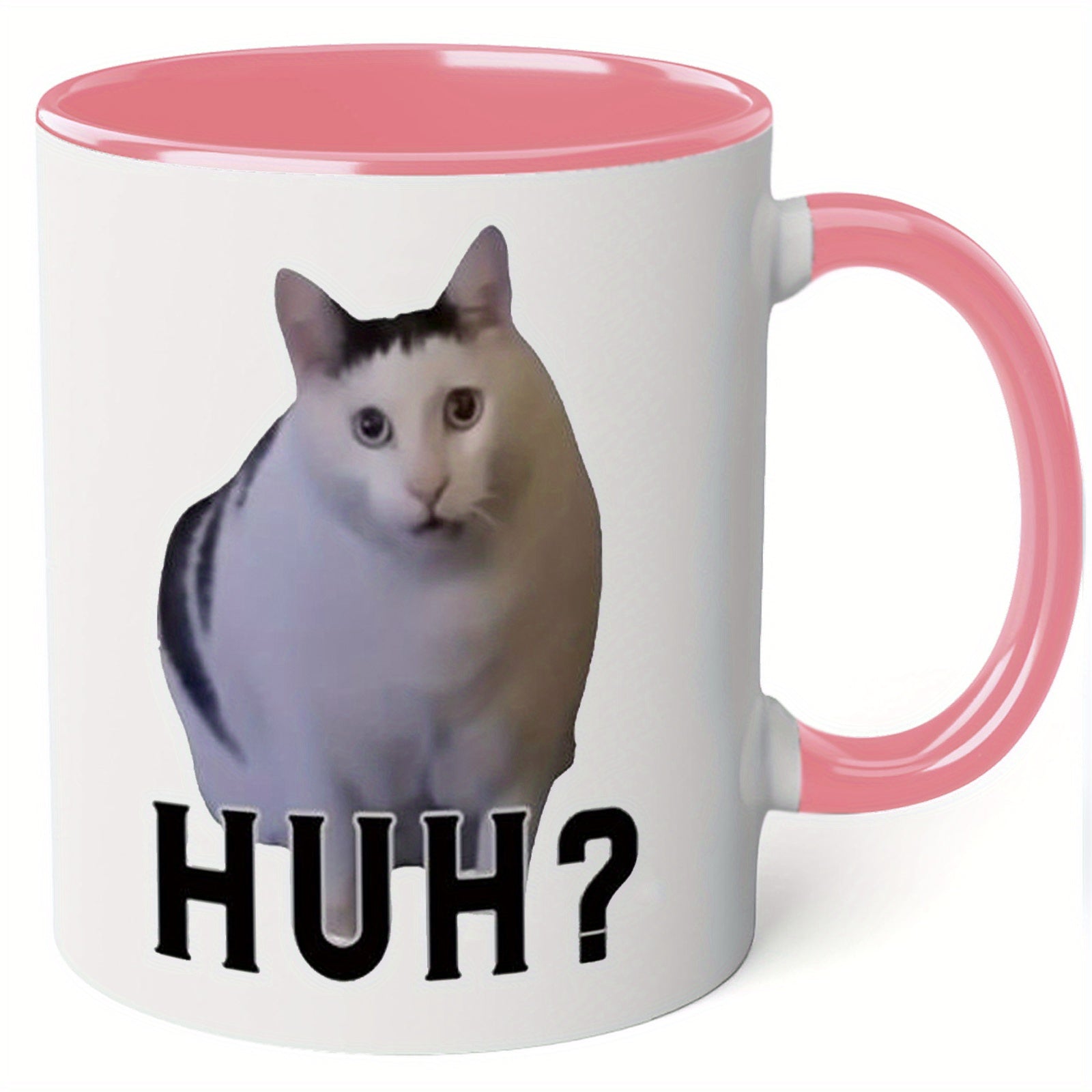 Humorous HUH? Cat Ceramic Mug