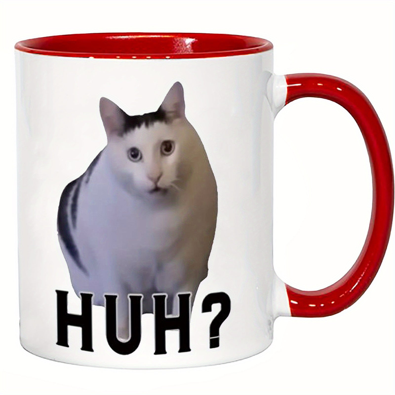 Humorous HUH? Cat Ceramic Mug