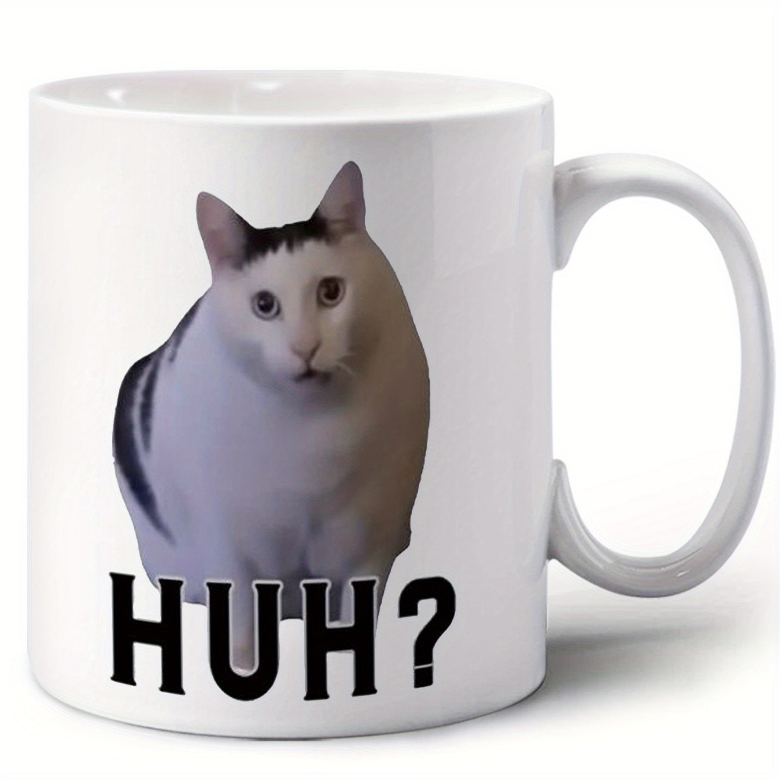 Humorous HUH? Cat Ceramic Mug