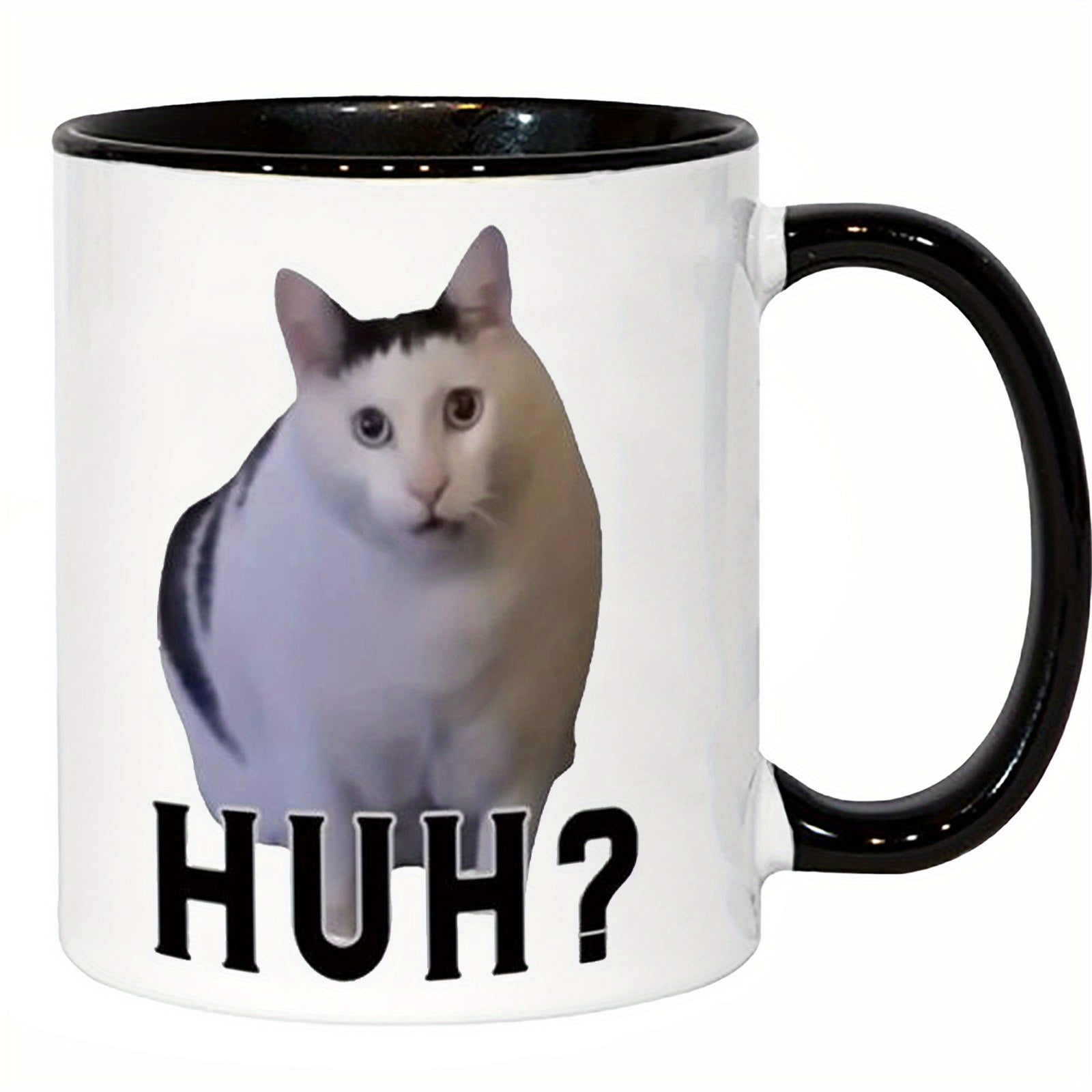 Humorous HUH? Cat Ceramic Mug