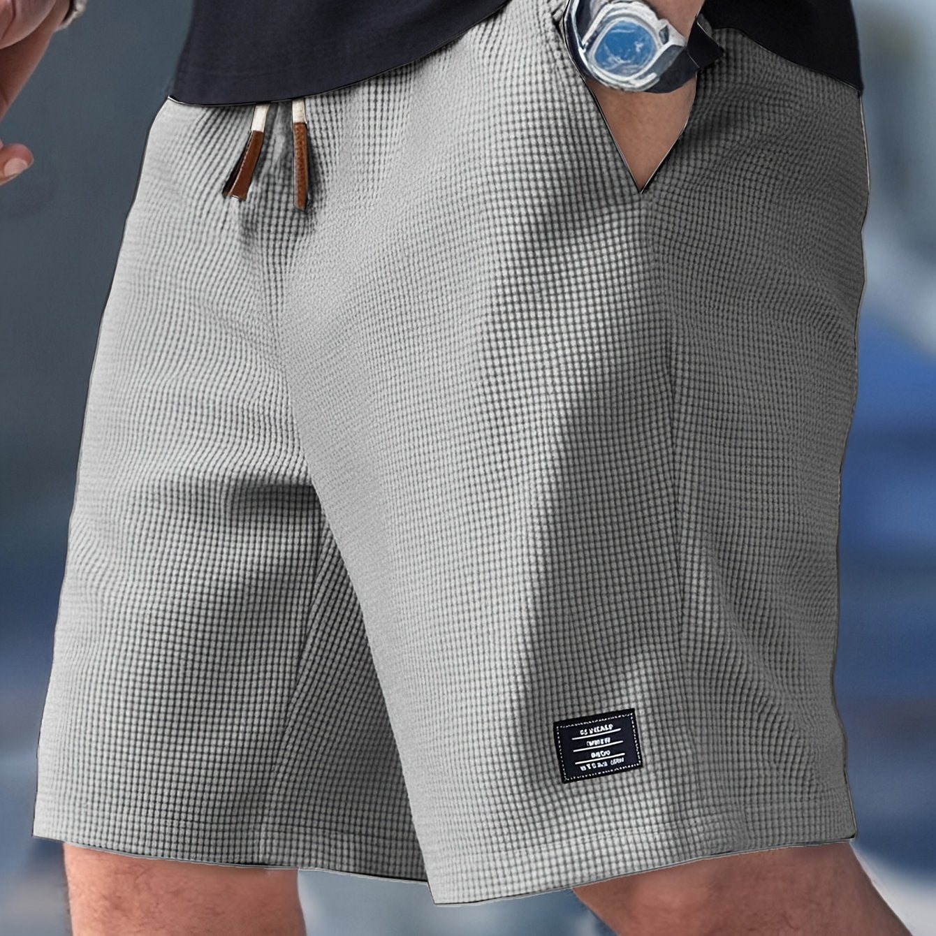 Men's Elegant Casual Shorts with Textured Design