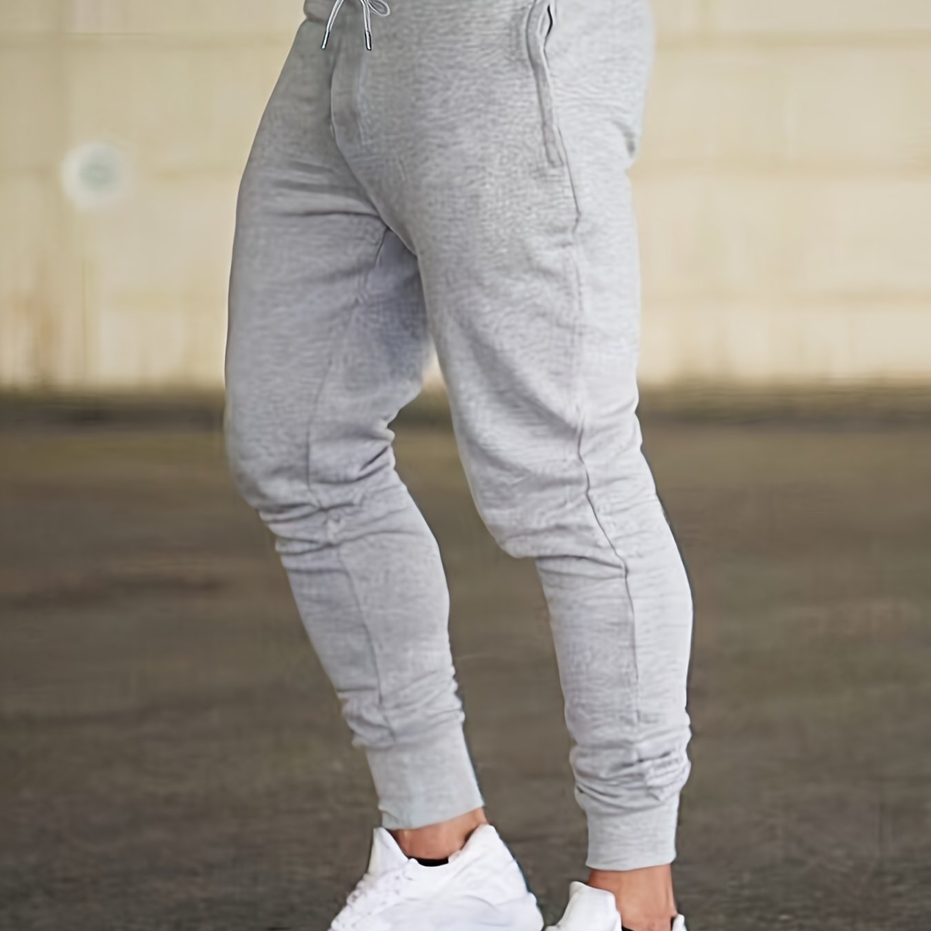 Men's Comfortable Stretch Pants with Zip Pockets and Drawstring