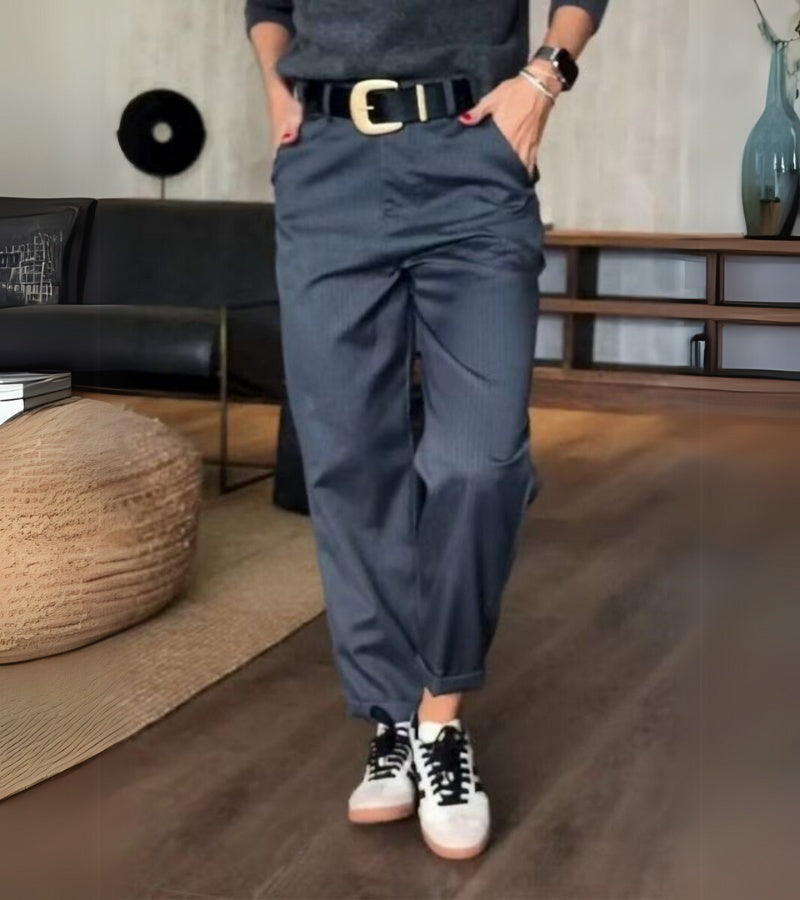 Mathilda Striped Pants for a Slim Silhouette for Women