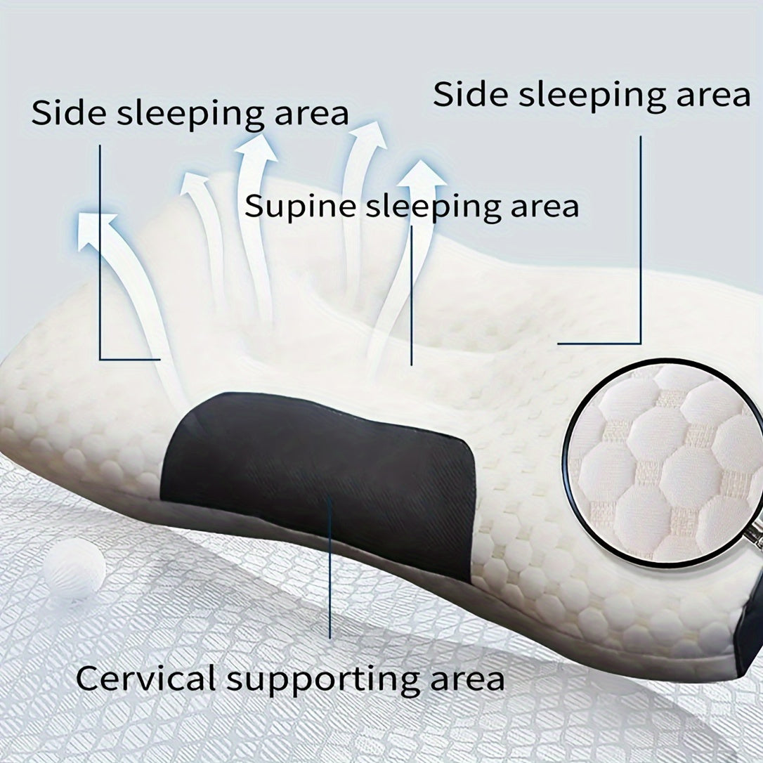 Breathable Neck Support Pillow with Moisture Absorption and Sleep Massage Core