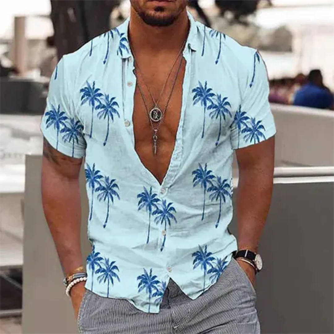 John Men's Summer Palm Tree Shirt