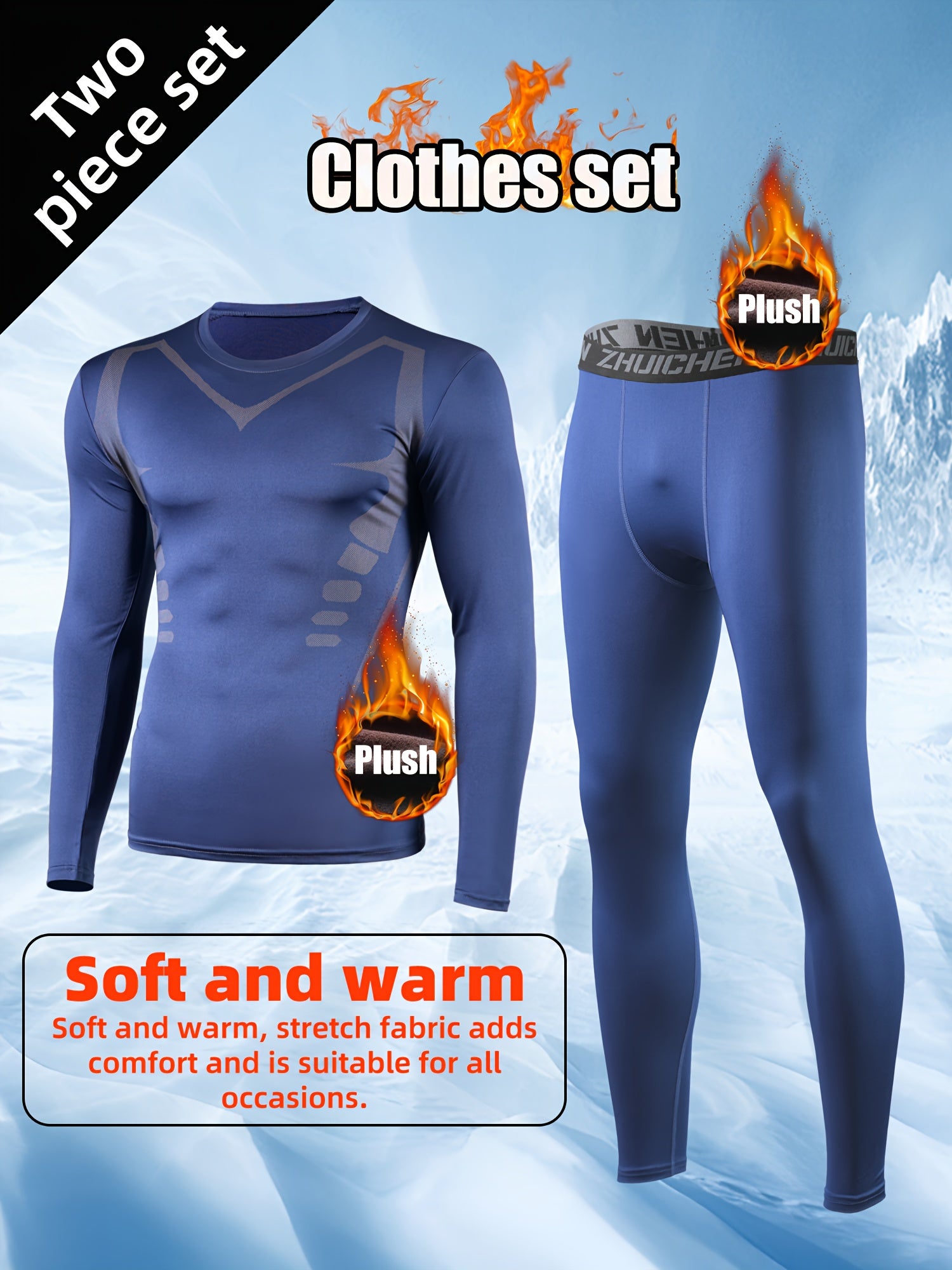 Men's Warm Two-Piece Thermal Set