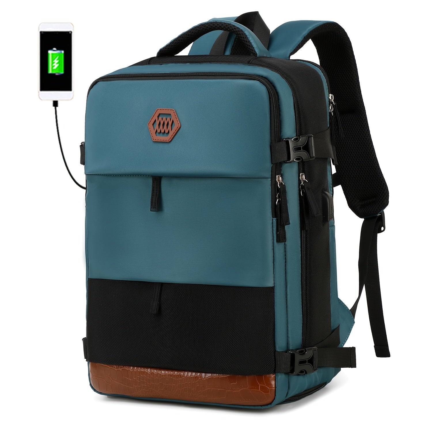 Travel Backpack with Shoe Compartment, Laptop Compartment, and Adjustable Straps
