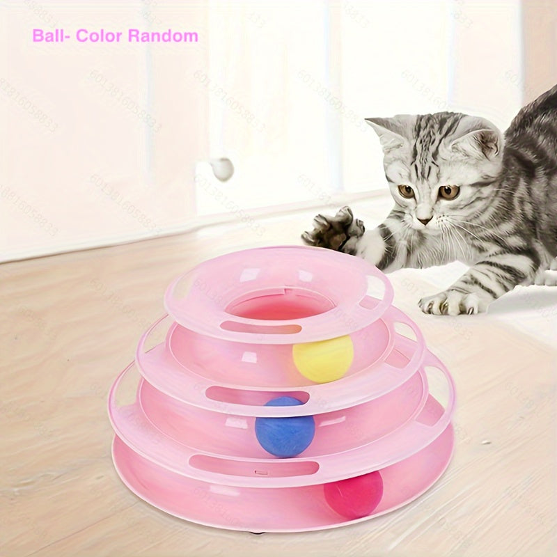 Interactive Cat Toy Tower with Spinning Balls