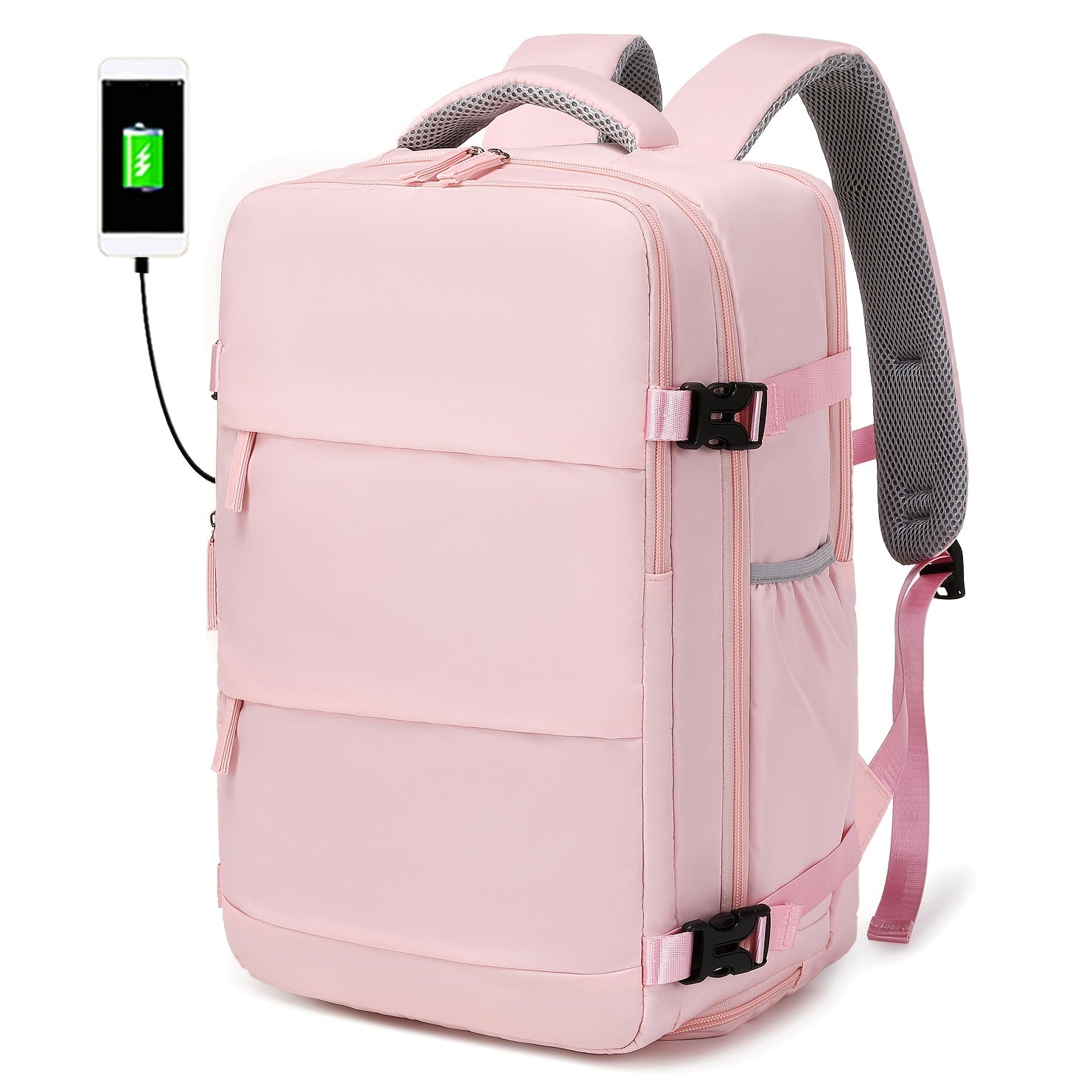 Travel Backpack with Shoe Compartment, Laptop Compartment, and Adjustable Straps