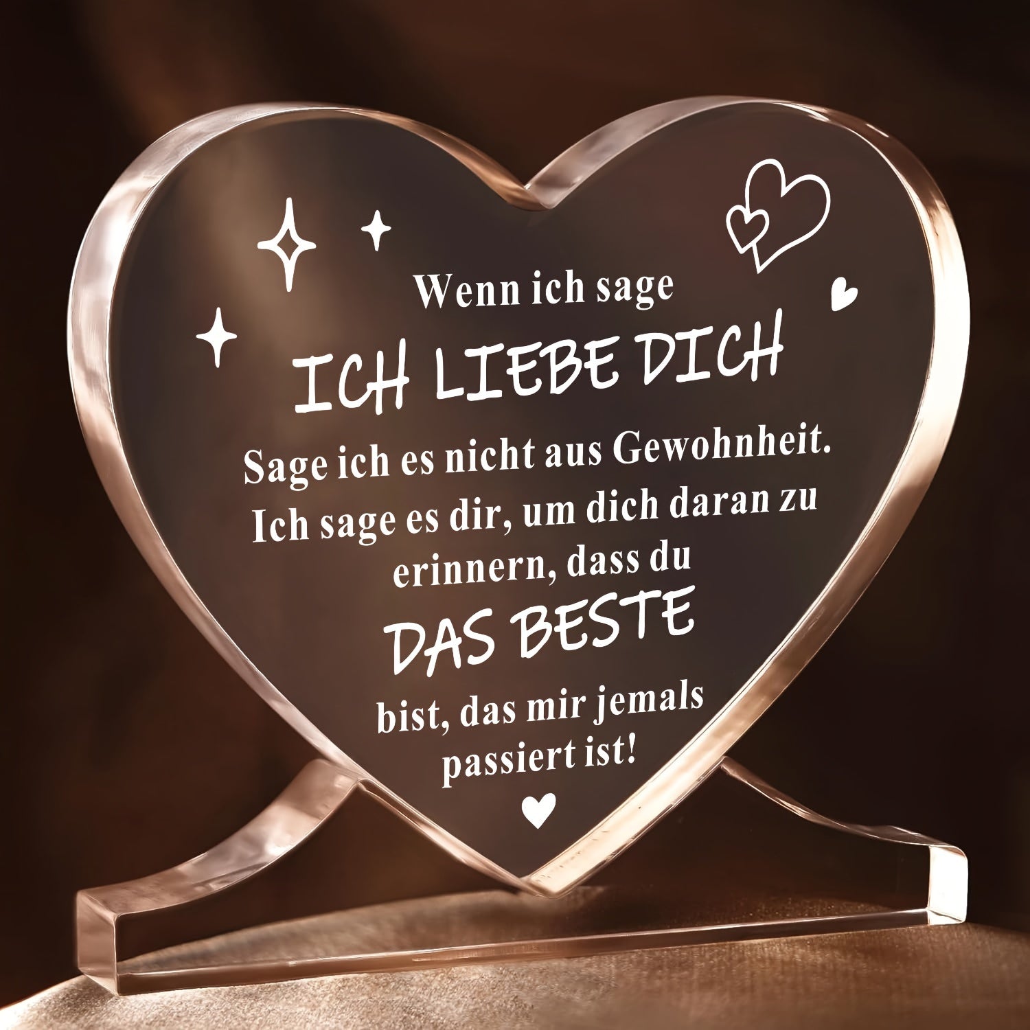 Romantic Heart-Shaped Acrylic Decoration