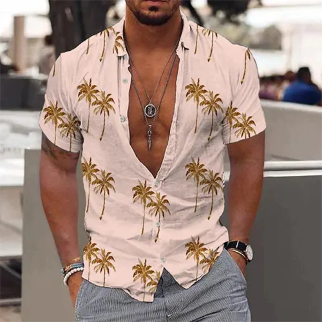 John Men's Summer Palm Tree Shirt