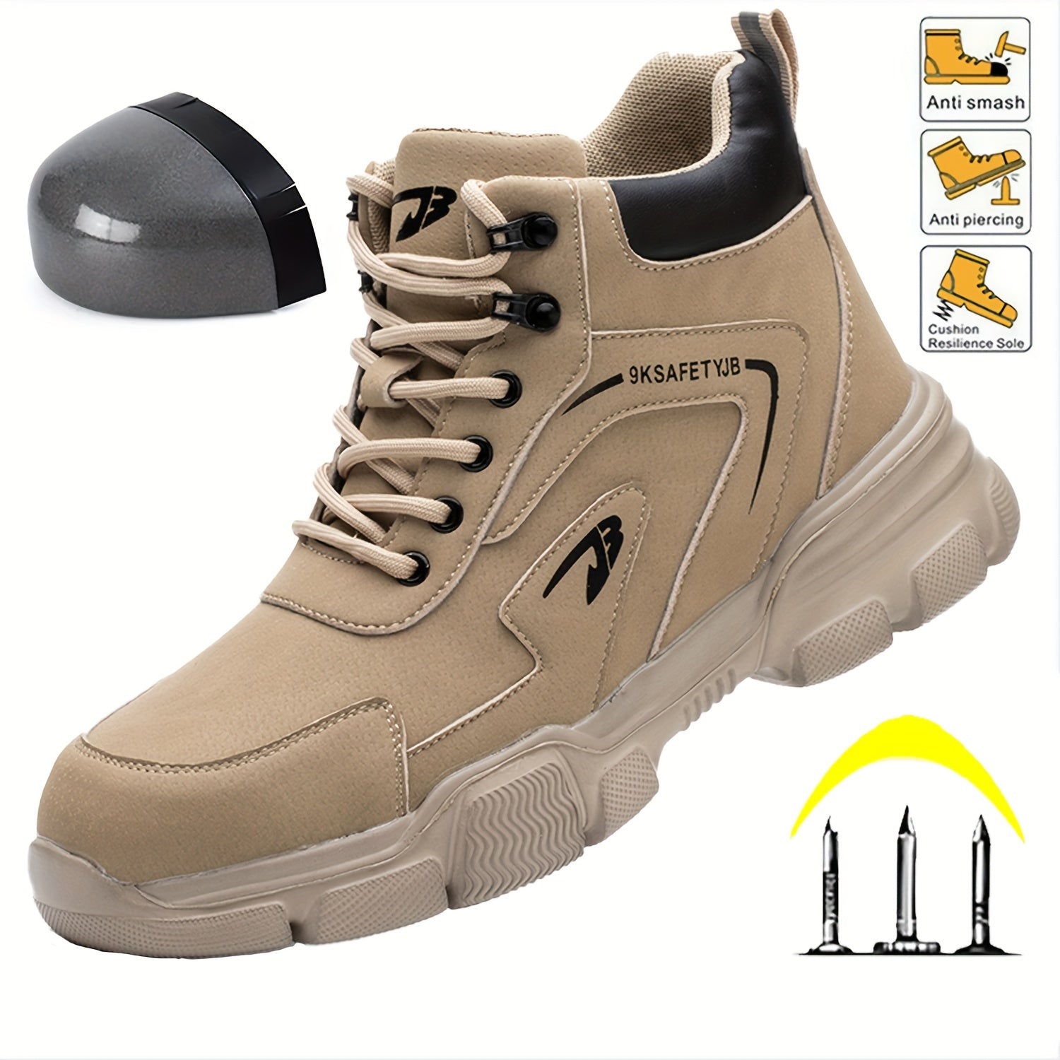 Classic Steel Toe Safety Shoes with Puncture-Resistant Sole