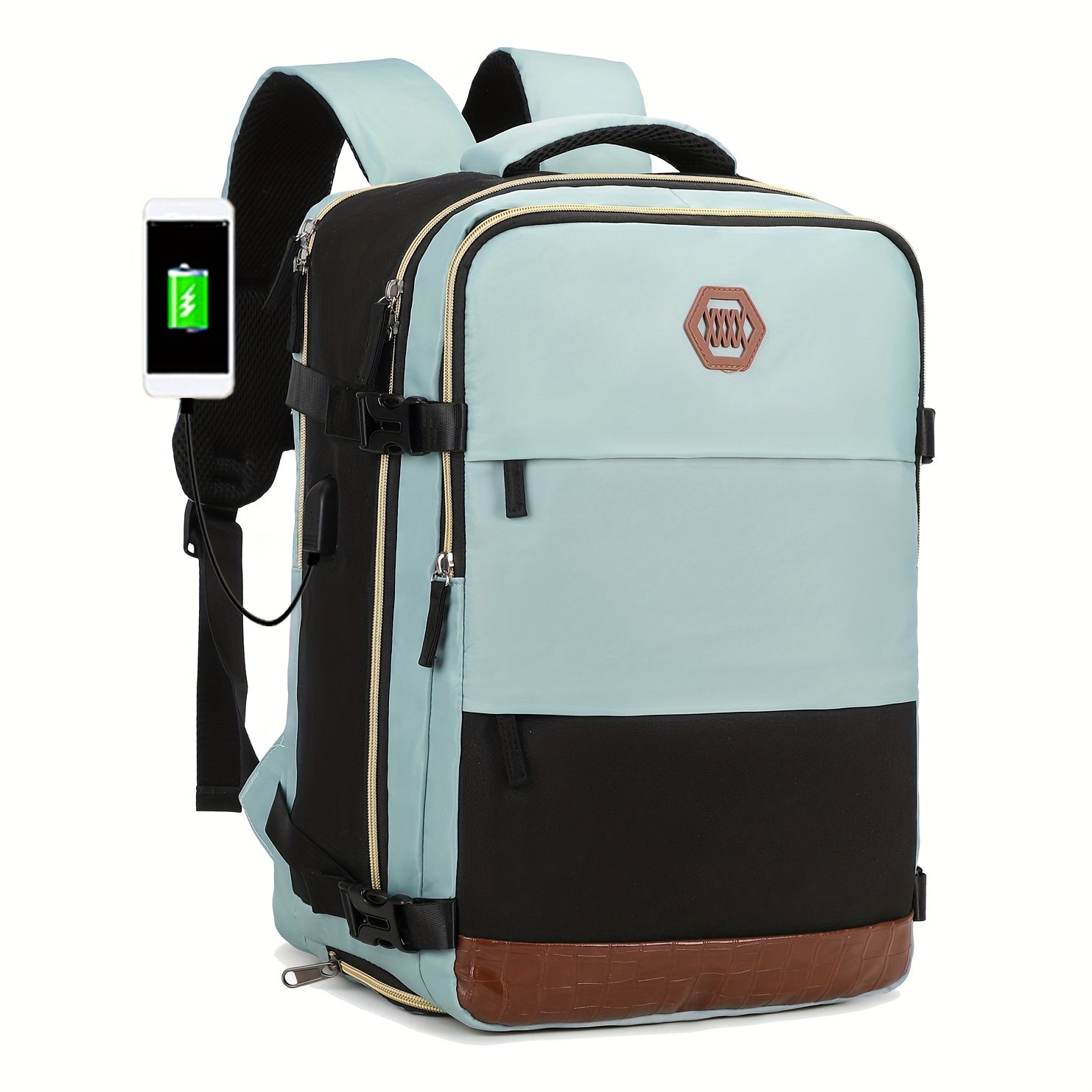 Travel Backpack with Shoe Compartment, Laptop Compartment, and Adjustable Straps