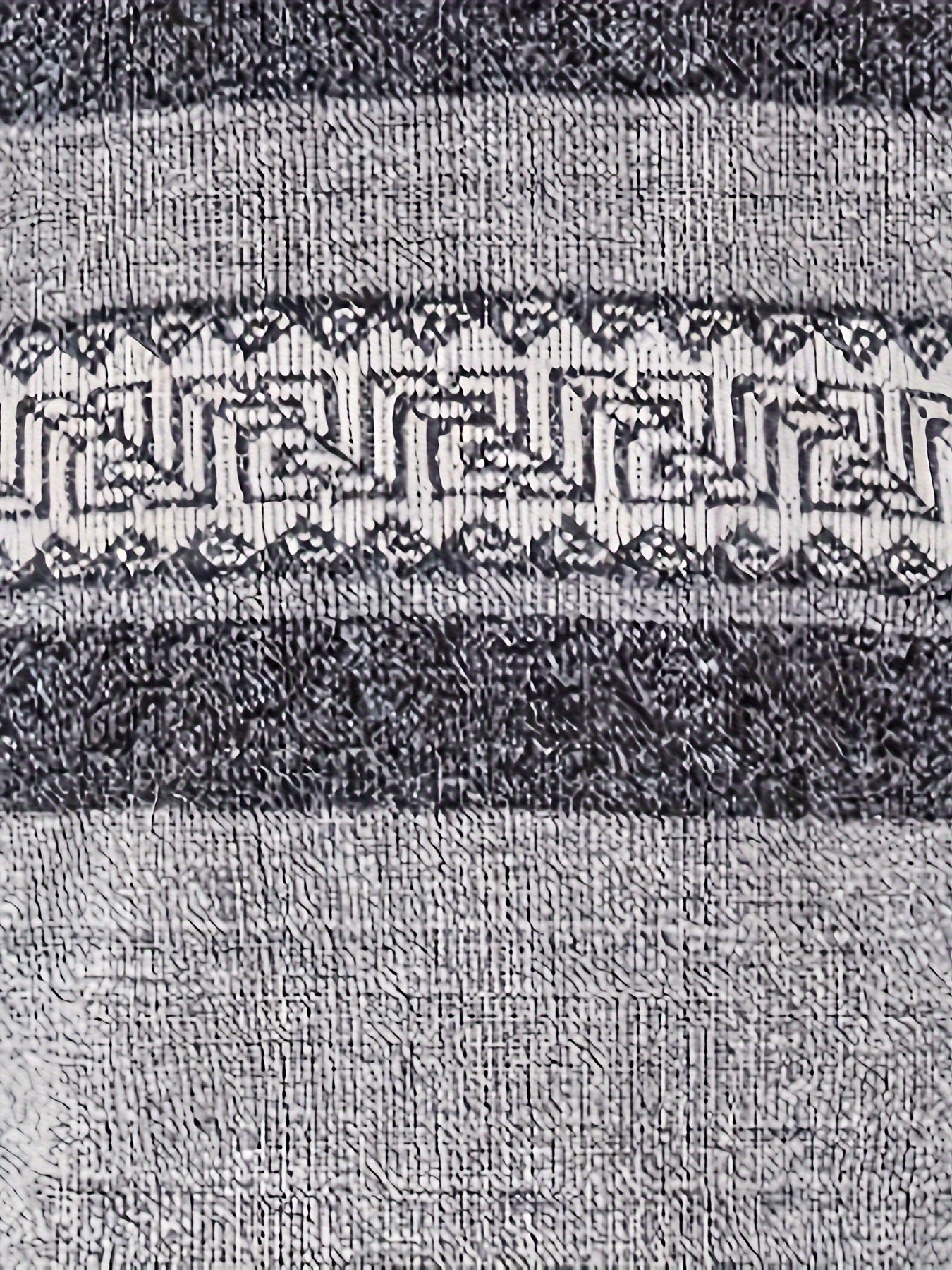 Fleece-Lined Knit Sweater with Ethnic Wave Pattern
