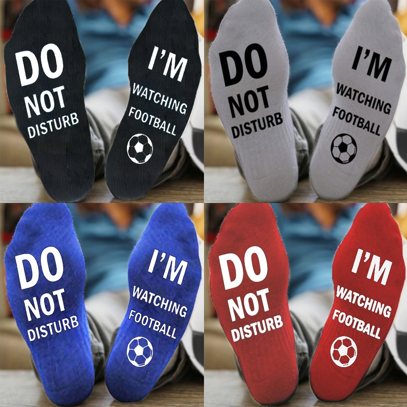Breathable Do Not Disturb Soccer-Themed Socks