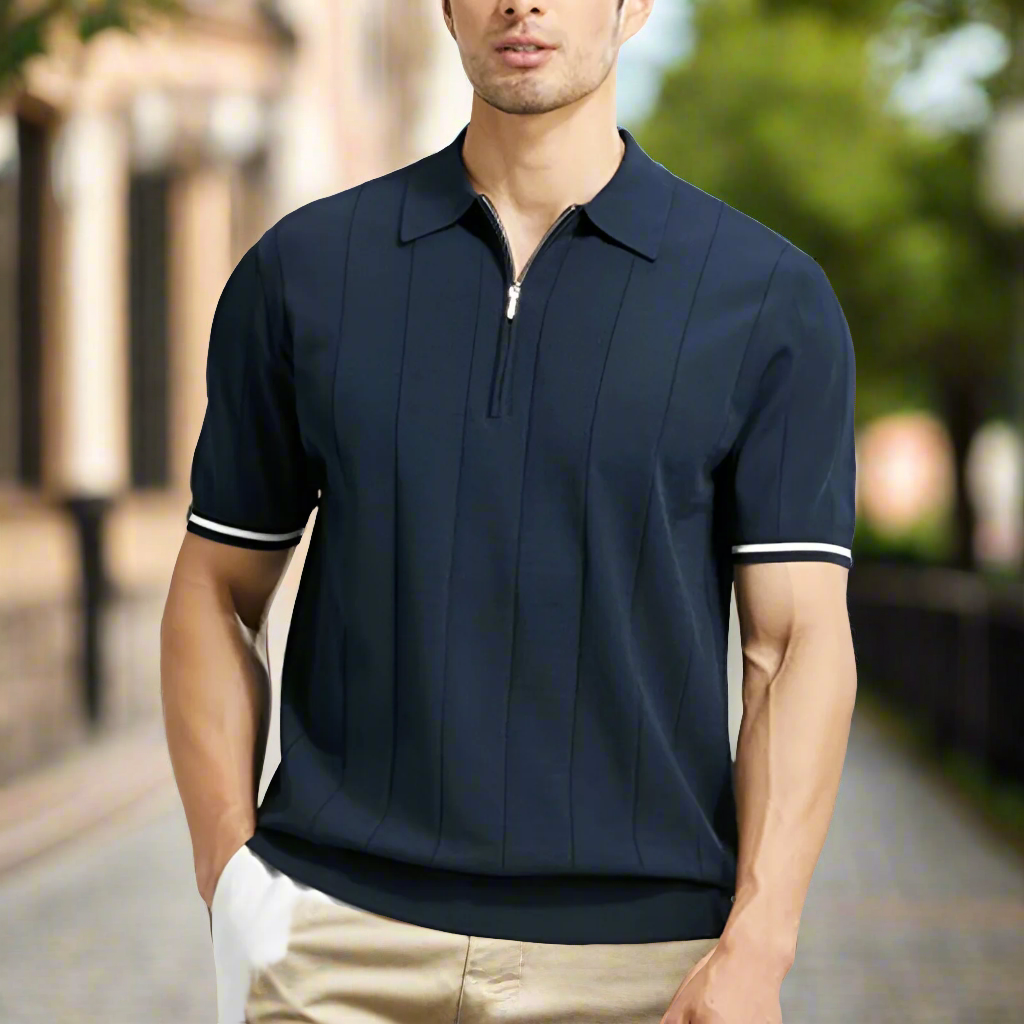 Laurel Men's Polo with Zipper