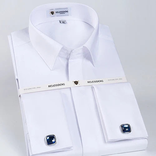 Men's Elegant Wrinkle-Free Tuxedo Shirt with Cufflinks
