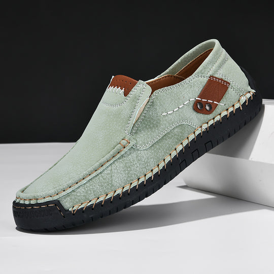 Men's Slip-On Loafers with Non-Slip Sole in Leather Look