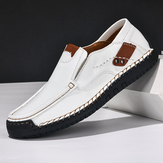 Men's Slip-On Loafers with Non-Slip Sole in Leather Look