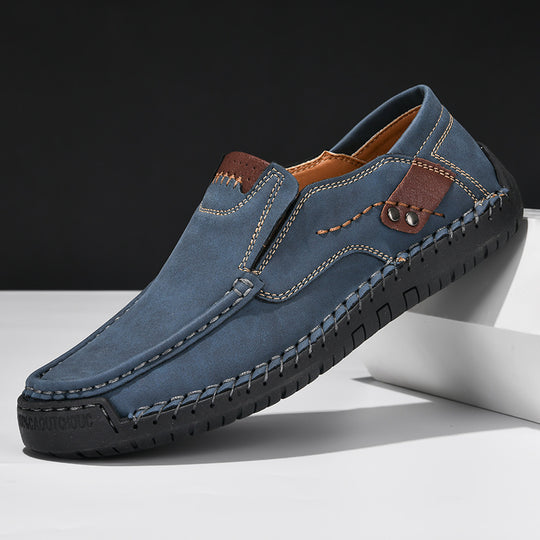 Men's Slip-On Loafers with Non-Slip Sole in Leather Look