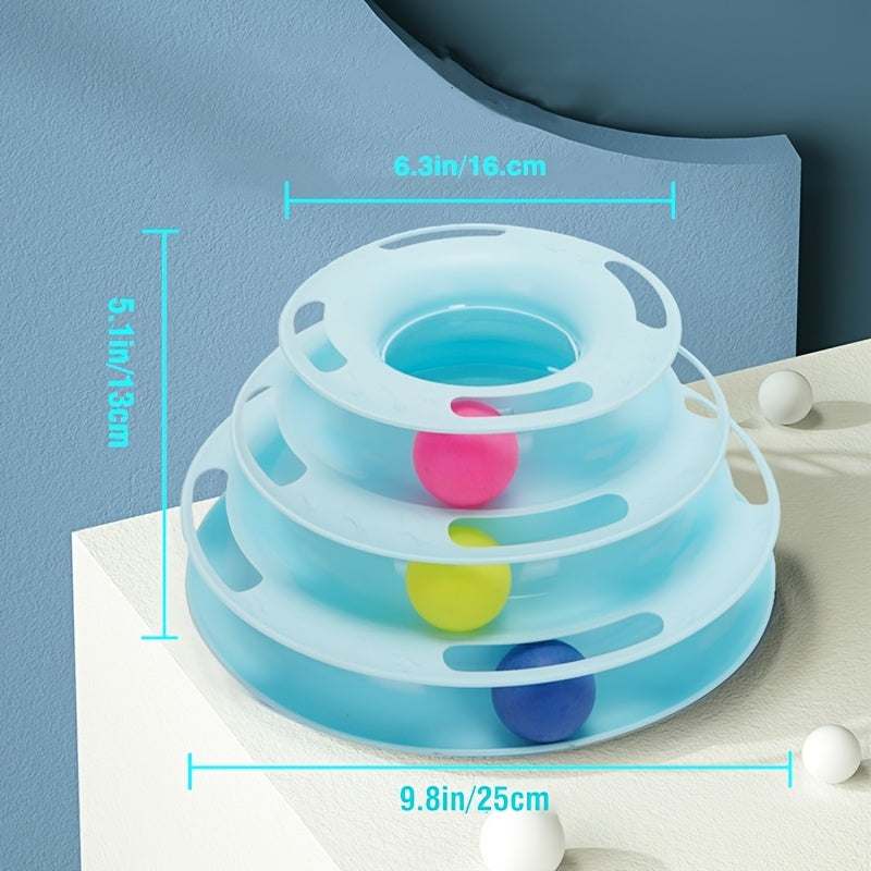 Interactive Cat Toy Tower with Spinning Balls