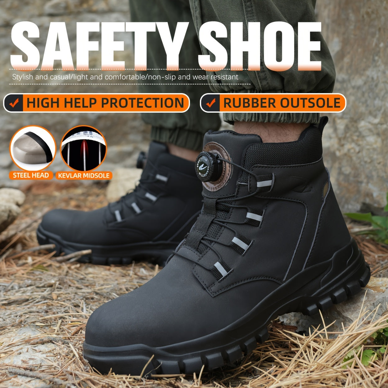 Rolf Steel Toe Safety Shoes for Men
