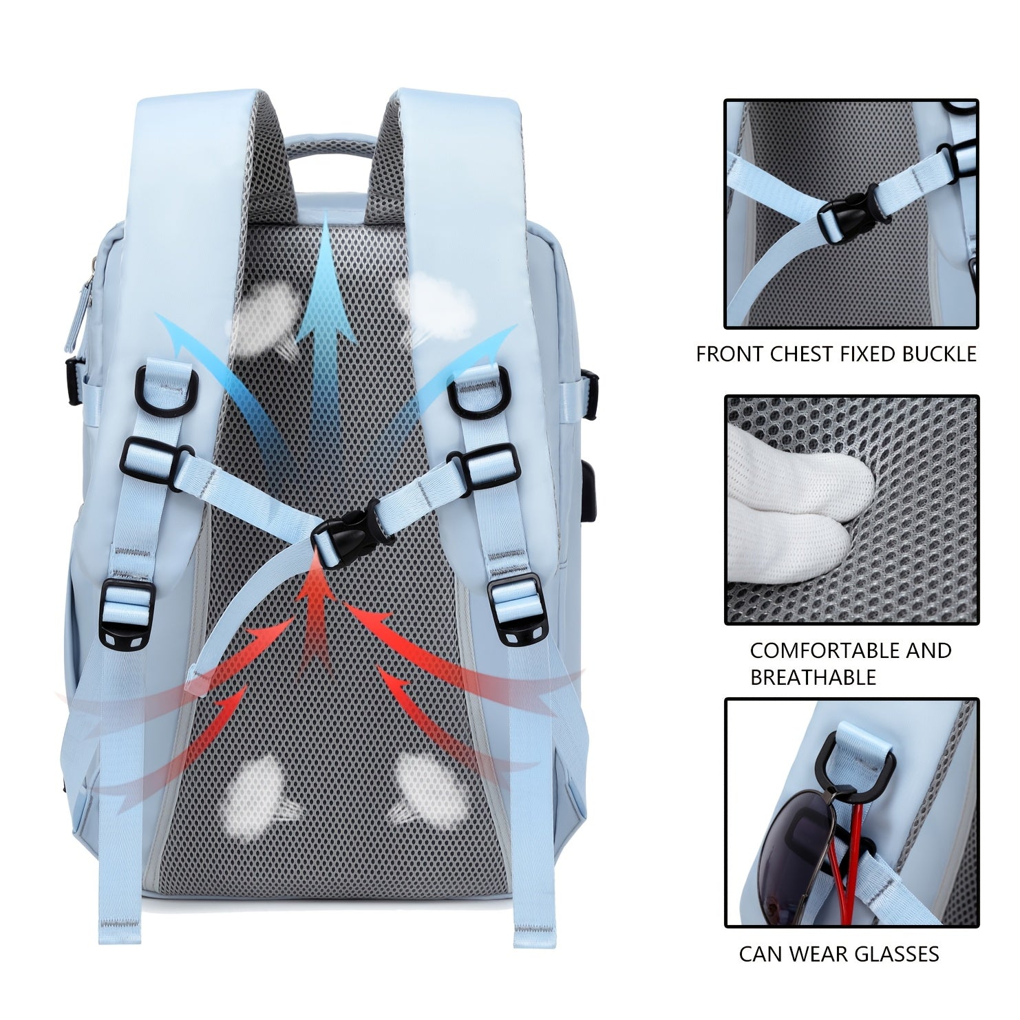 Travel Backpack with Shoe Compartment, Laptop Compartment, and Adjustable Straps