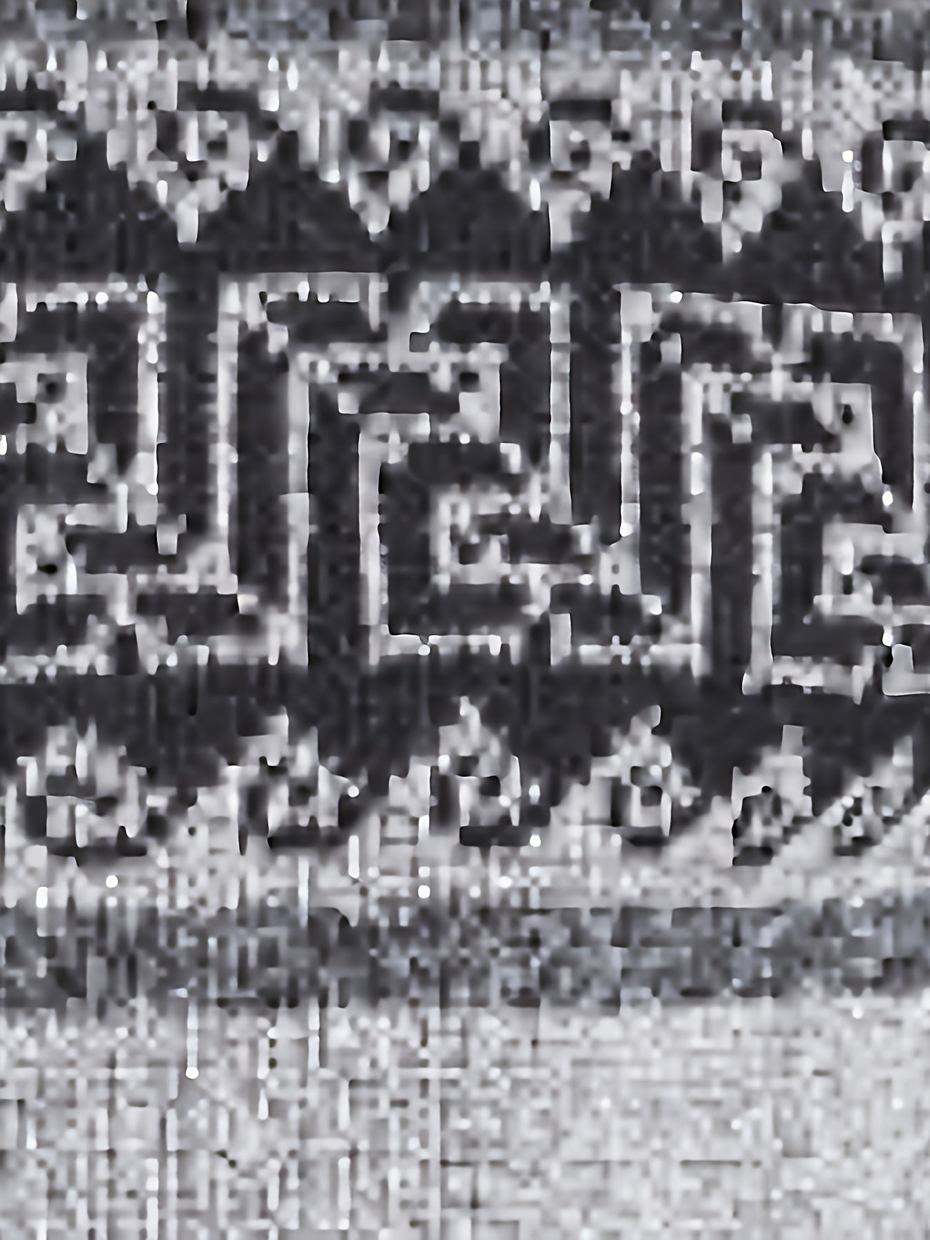 Fleece-Lined Knit Sweater with Ethnic Wave Pattern