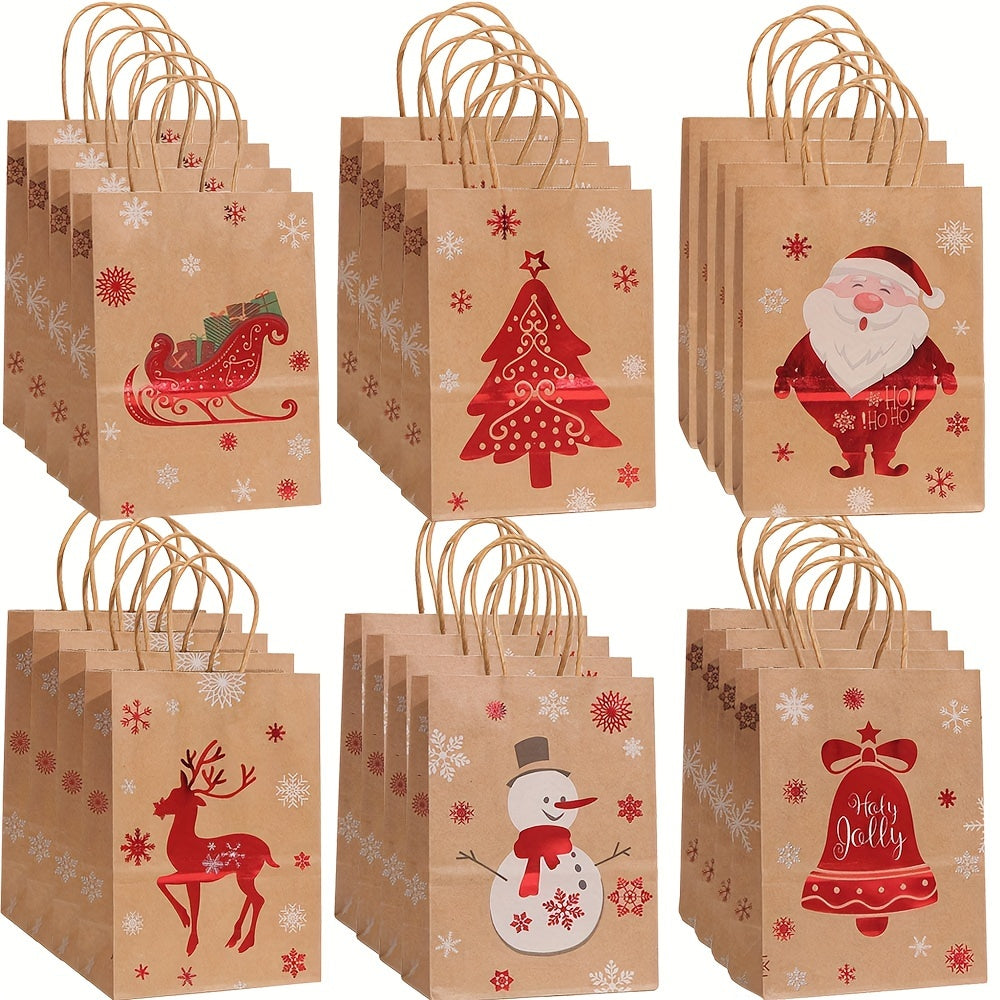 Festive Christmas Gift Bags, 24-Pack