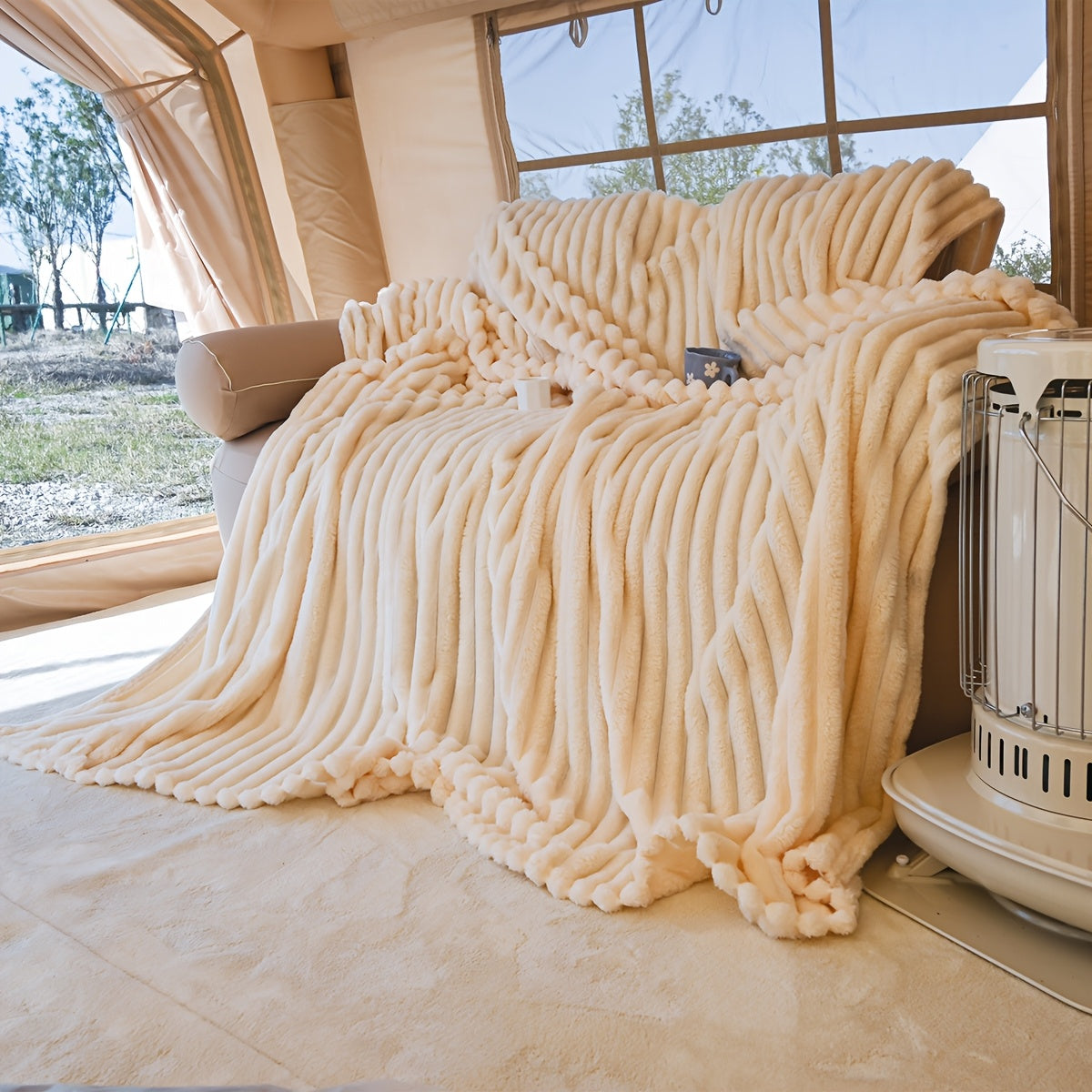 Versatile Faux Rabbit Fur Blanket