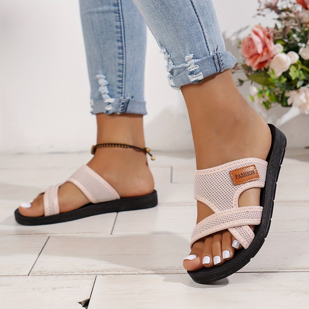 Bequeme Damen Flachschuhe mit Kreuzriemen