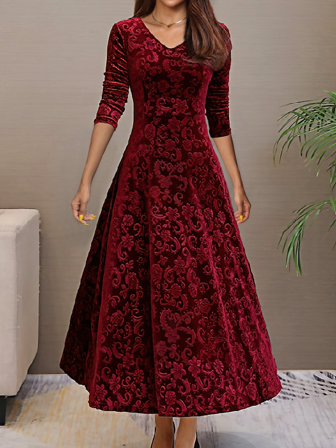 Elegantes Damen Langarmkleid