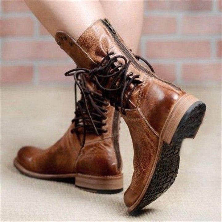 Klassische Damen Lederstiefel