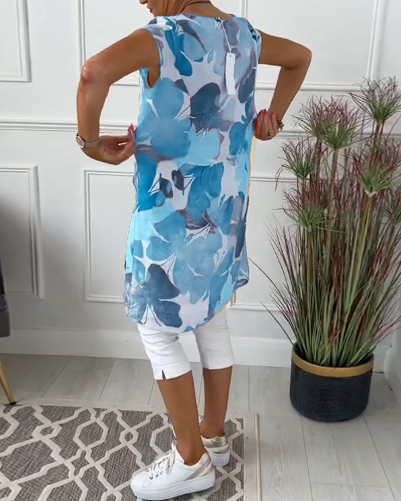 Lässiges Blumen-Longshirt Damen