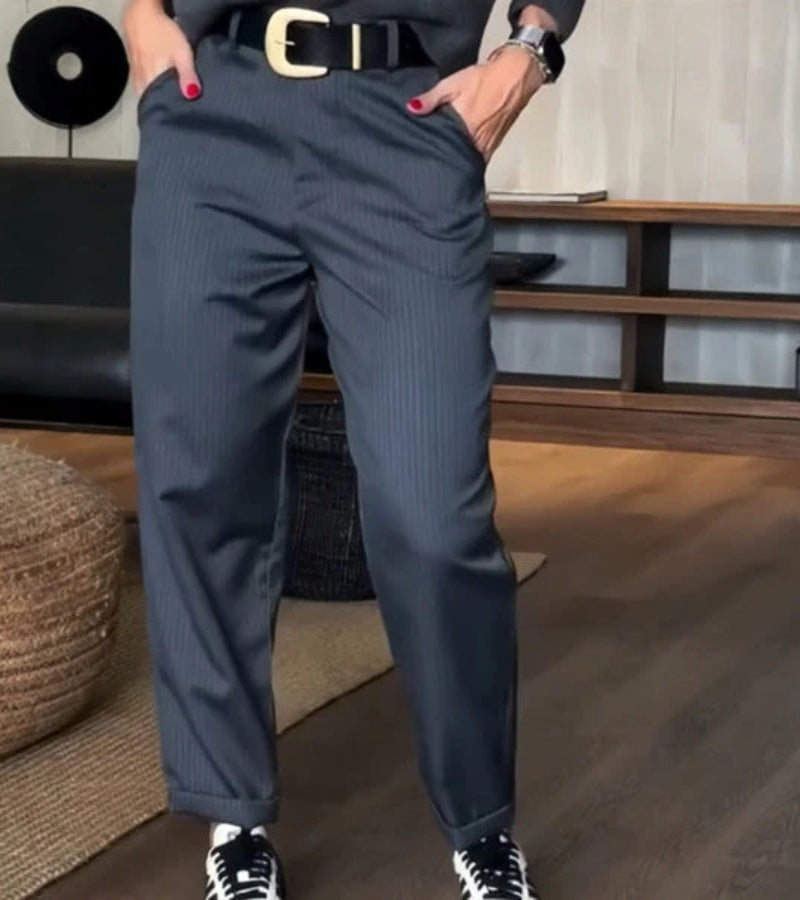 Mathilda Striped Pants for a Slim Silhouette for Women