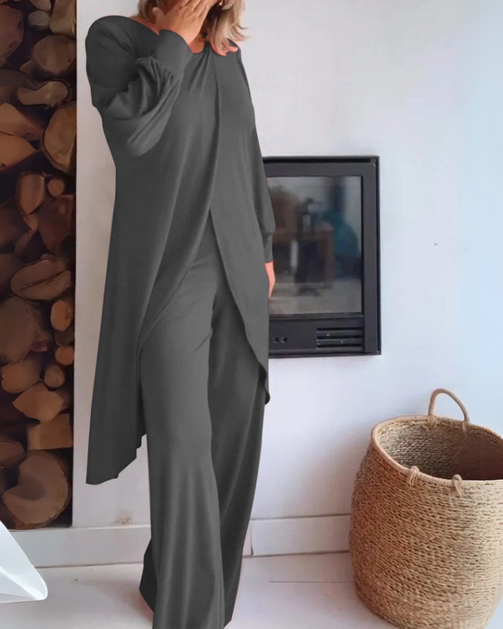 Elegantes Damen Zweiteiler-Set Lang