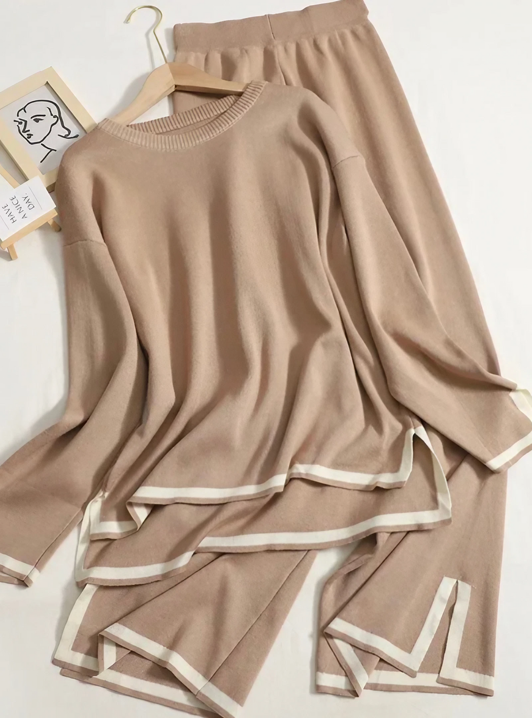 Bequemes Strick-Loungewear-Set Damen