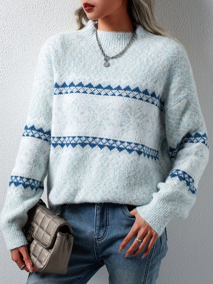 Gemütlicher Damen-Pullover mit Schneeflocken-Muster