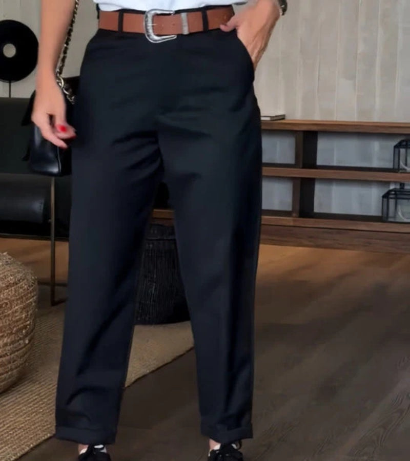 Mathilda Gestreifte Slim-Fit Damen Hose