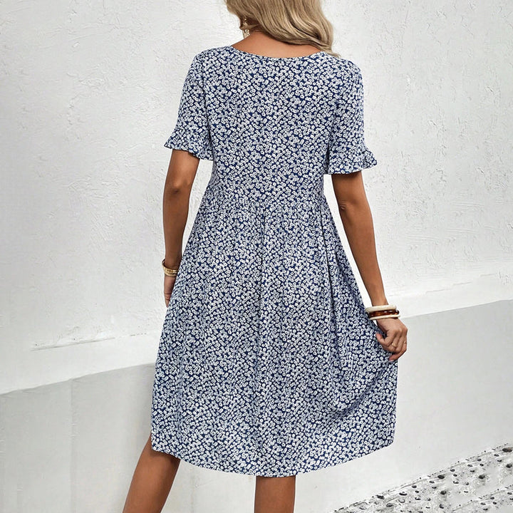 Modisches Damen Blumenkleid