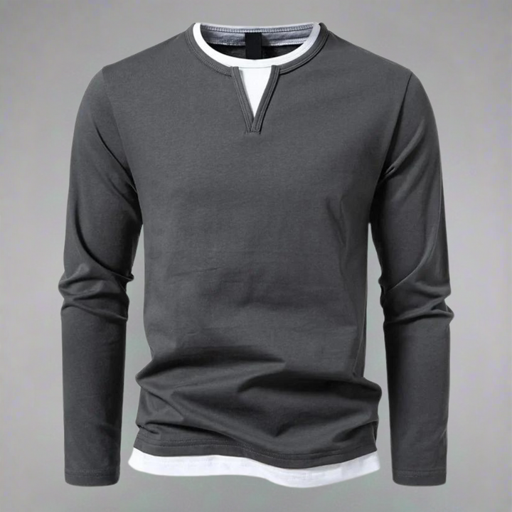 Lässiges Langarm Damen Shirt mit V-Ausschnitt