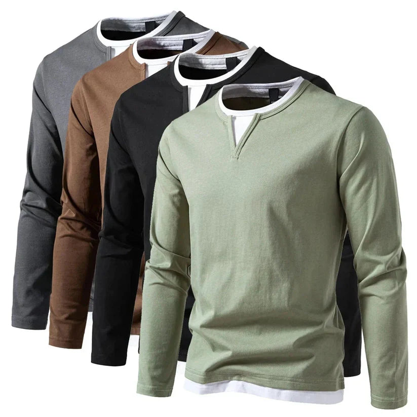 Lässiges Langarm Damen Shirt mit V-Ausschnitt